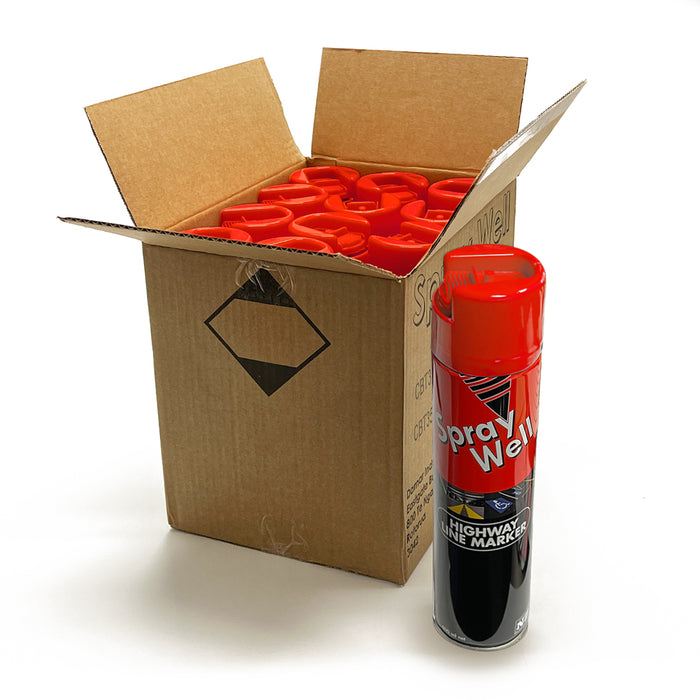 SprayWell Highway Line Marker Paint - 600ml Upsidesown Cans - Carton of 12 Cans*