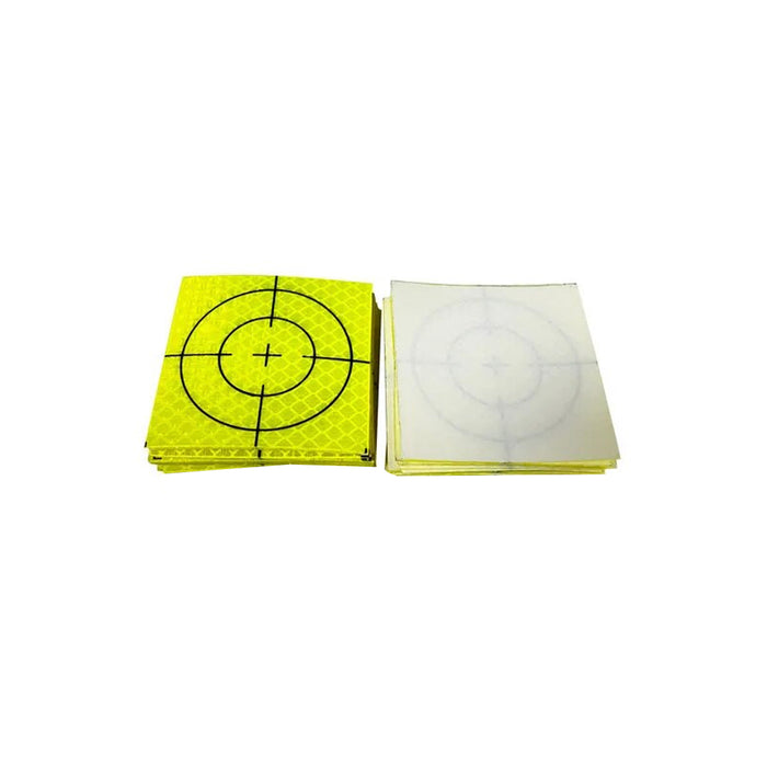 Self Adhesive 10 Pack of Retro Target Reflectors 40x40mm - Fluorescent Chartreuse