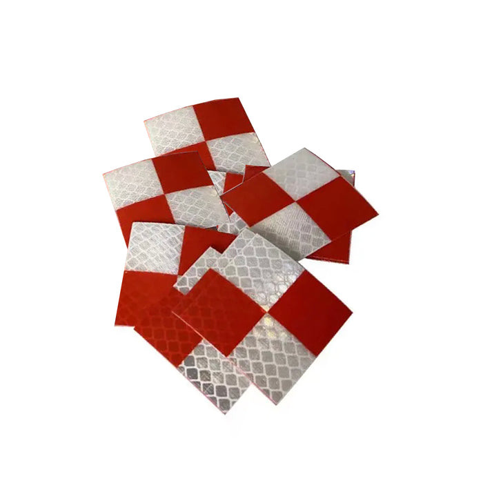 Self Adhesive 10 Pack of Retro Target Reflectors 40x40mm - Red and White