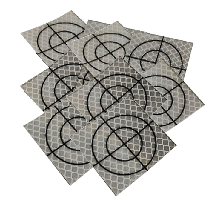 Self Adhesive 10 Pack of Retro Target Reflectors 50x50mm - Silver