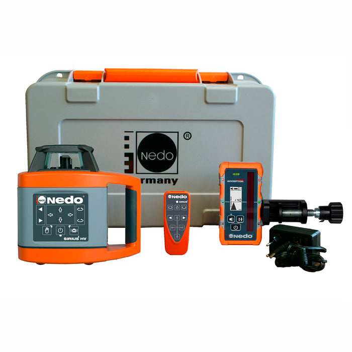 Nedo Sirius 1 HV - Red Beam Rotating Interior/Exterior Laser Level - Basic Kit