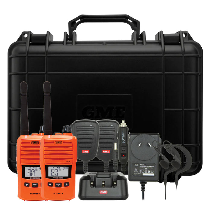 GME TX6165 Twin Pack 5 Watt Radios Blaze Orange