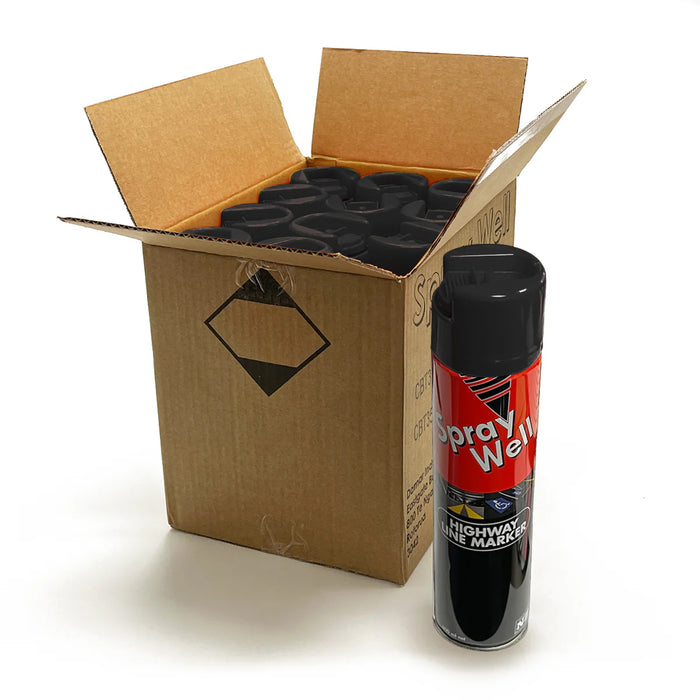 SprayWell Highway Line Marker Paint - 600ml Upsidesown Cans - Carton of 12 Cans*