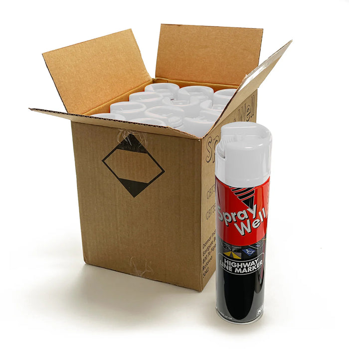 SprayWell Highway Line Marker Paint - 600ml Upsidesown Cans - Carton of 12 Cans*