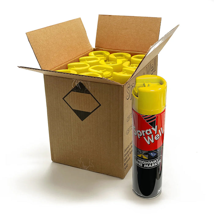 SprayWell Highway Line Marker Paint - 600ml Upsidesown Cans - Carton of 12 Cans*