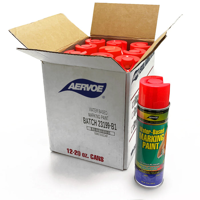 Aervoe Water Based Marking Paint - 482g Upside-down Cans - Carton of 12 Cans