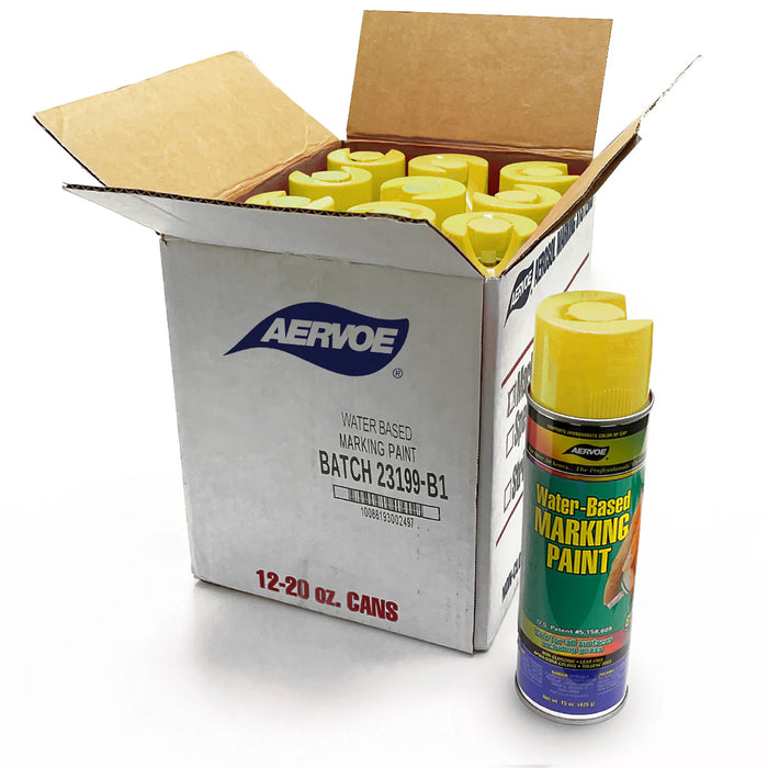 Aervoe Water Based Marking Paint - 482g Upside-down Cans - Carton of 12 Cans