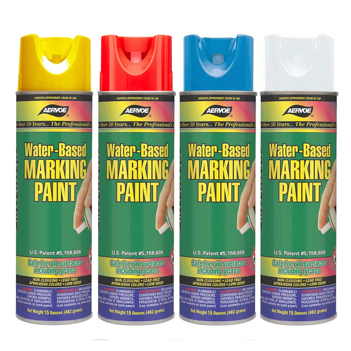 Aervoe Water Based Marking Paint - 482g Upside-down Cans - Carton of 12 Cans