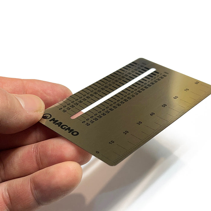 Magmo Stainless Steel Crack Gauge Ruler Card — Trig Instruments NZ